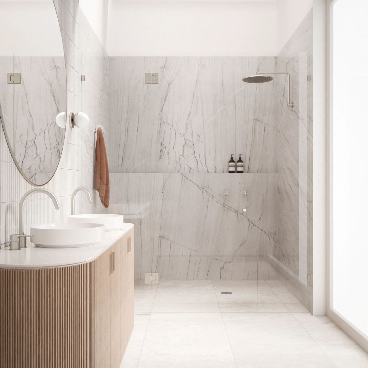Glass to Glass Shower Door Hinge, Brushed Nickel