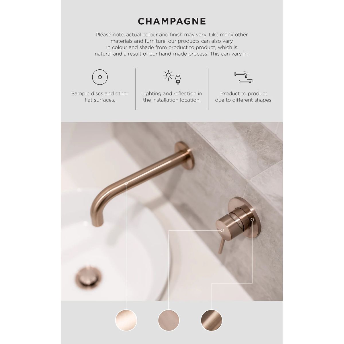Glass to Wall Shower Door Hinge, Champagne