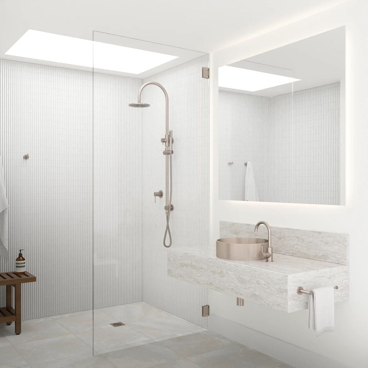 Glass to Wall Shower Door Hinge, Champagne