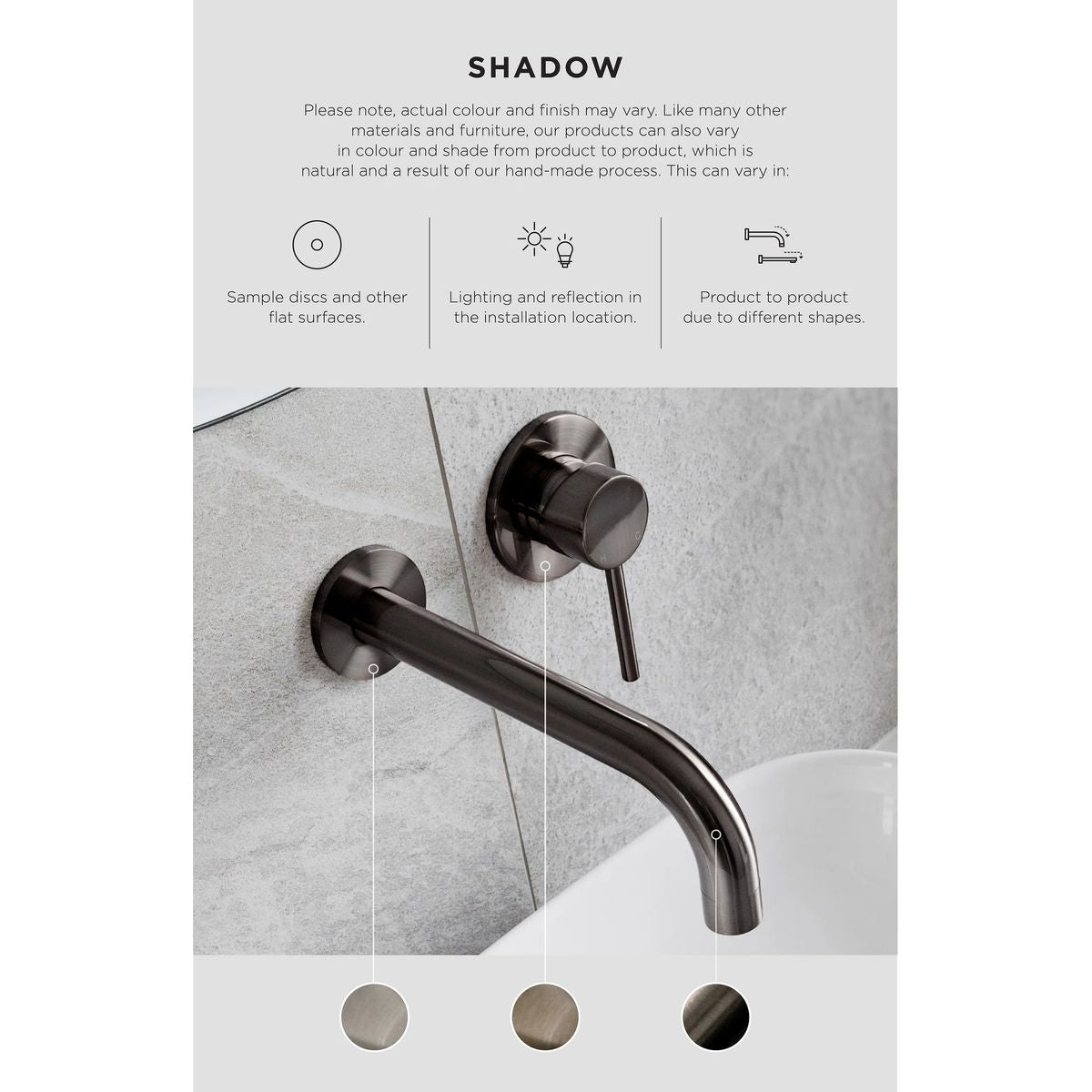 Glass to Wall Shower Door Hinge, Shadow Gunmetal
