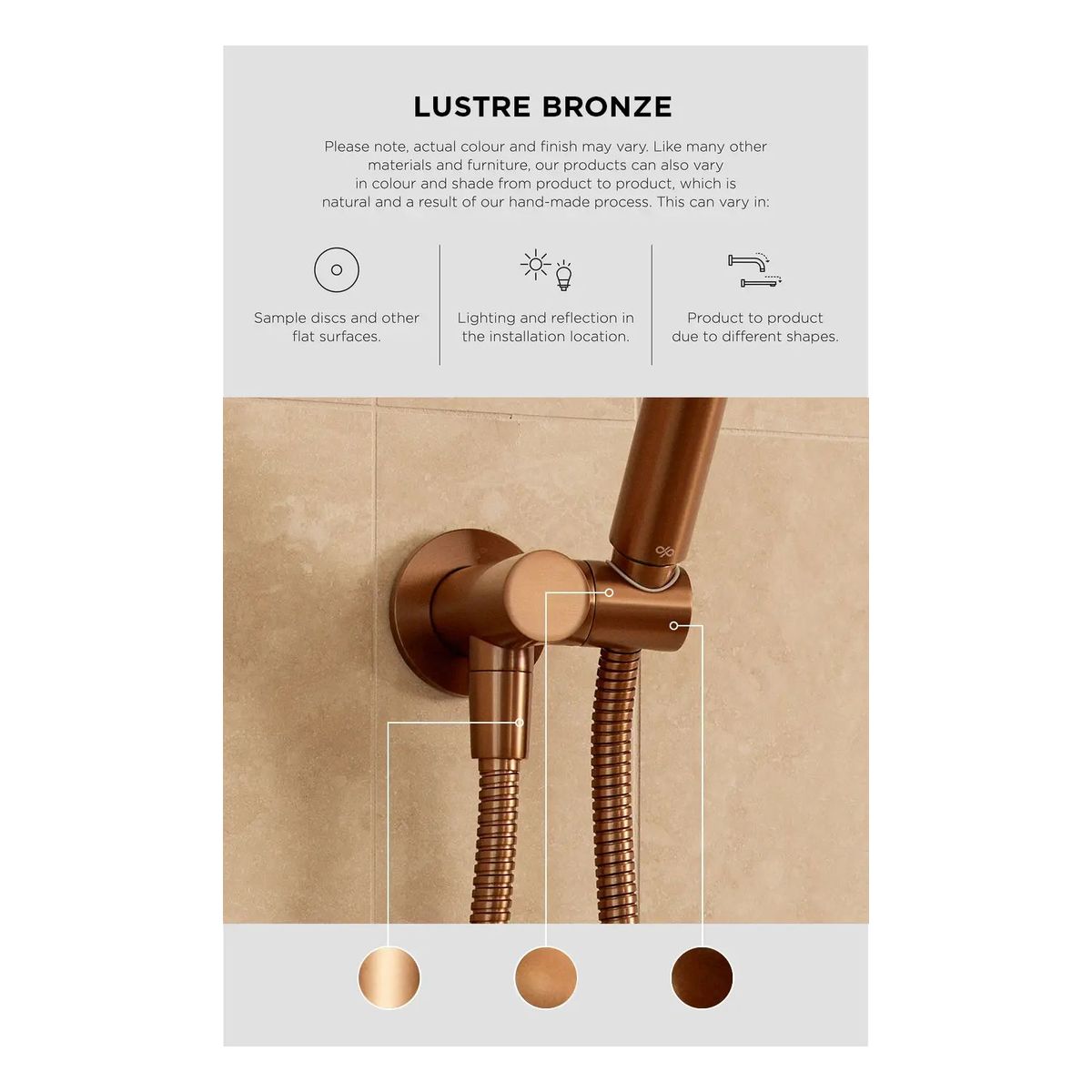 Glass Fixing U Bracket - Lustre Bronze