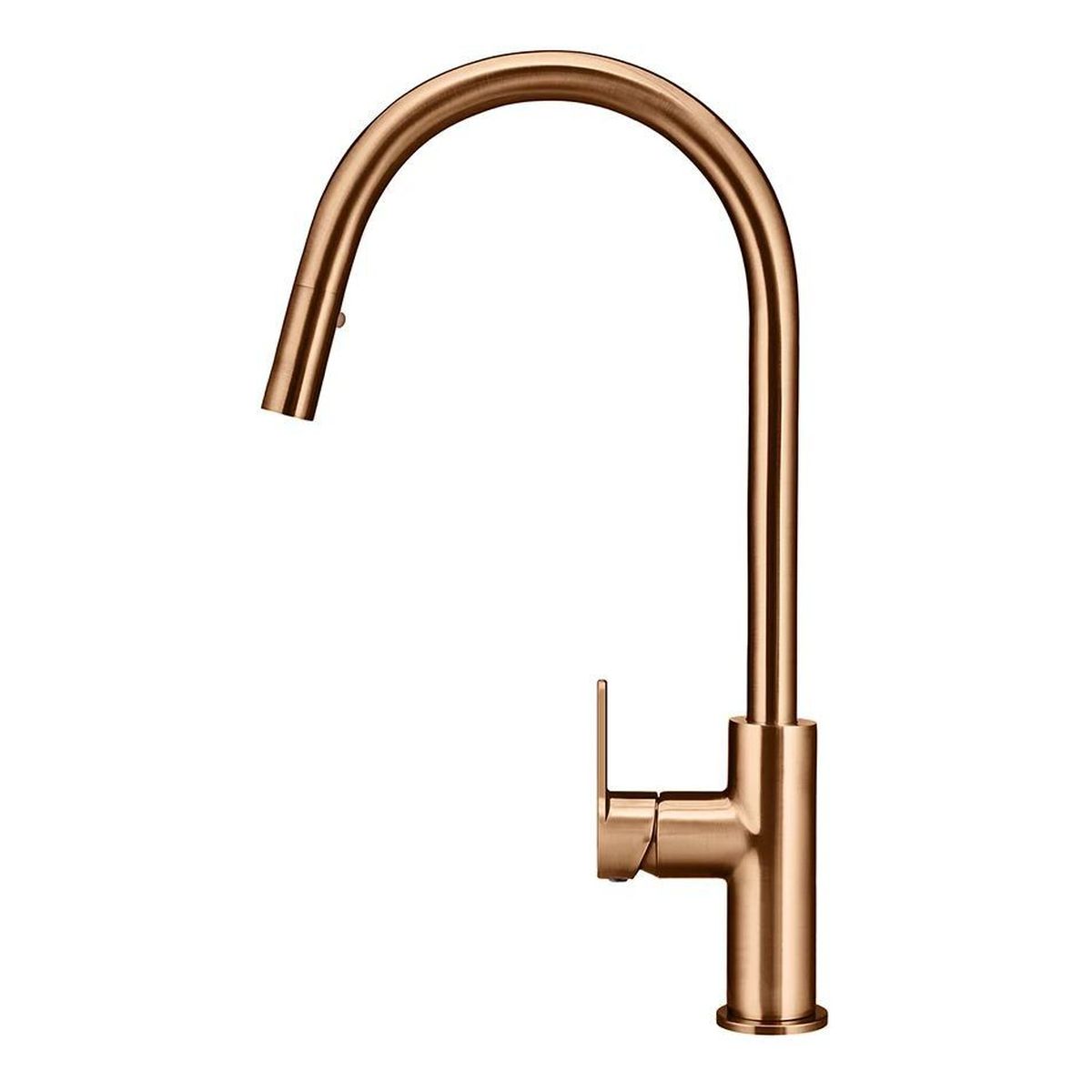 Round Paddle Piccola Pull Out Kitchen Mixer Tap Lustre Bronze