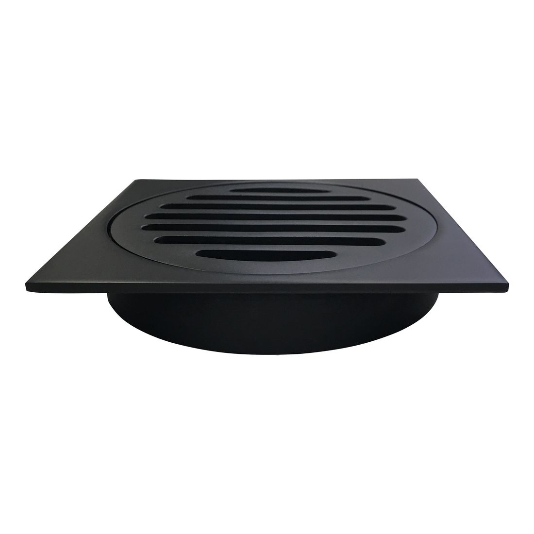 Square Floor Grate Shower Drain 100mm outlet Matte Black