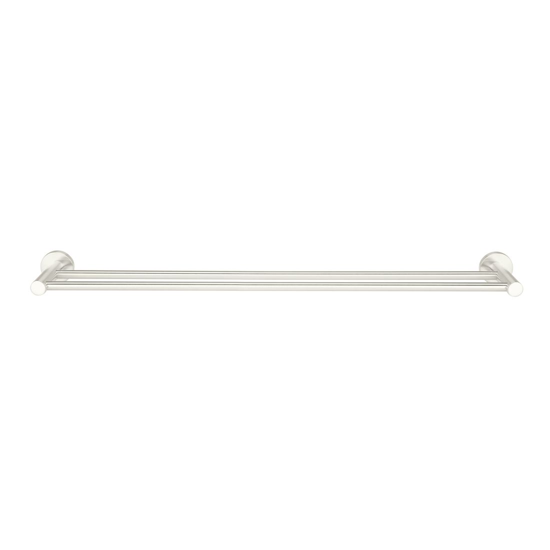 Round Double Towel Rail 600mm Brushed Nickel