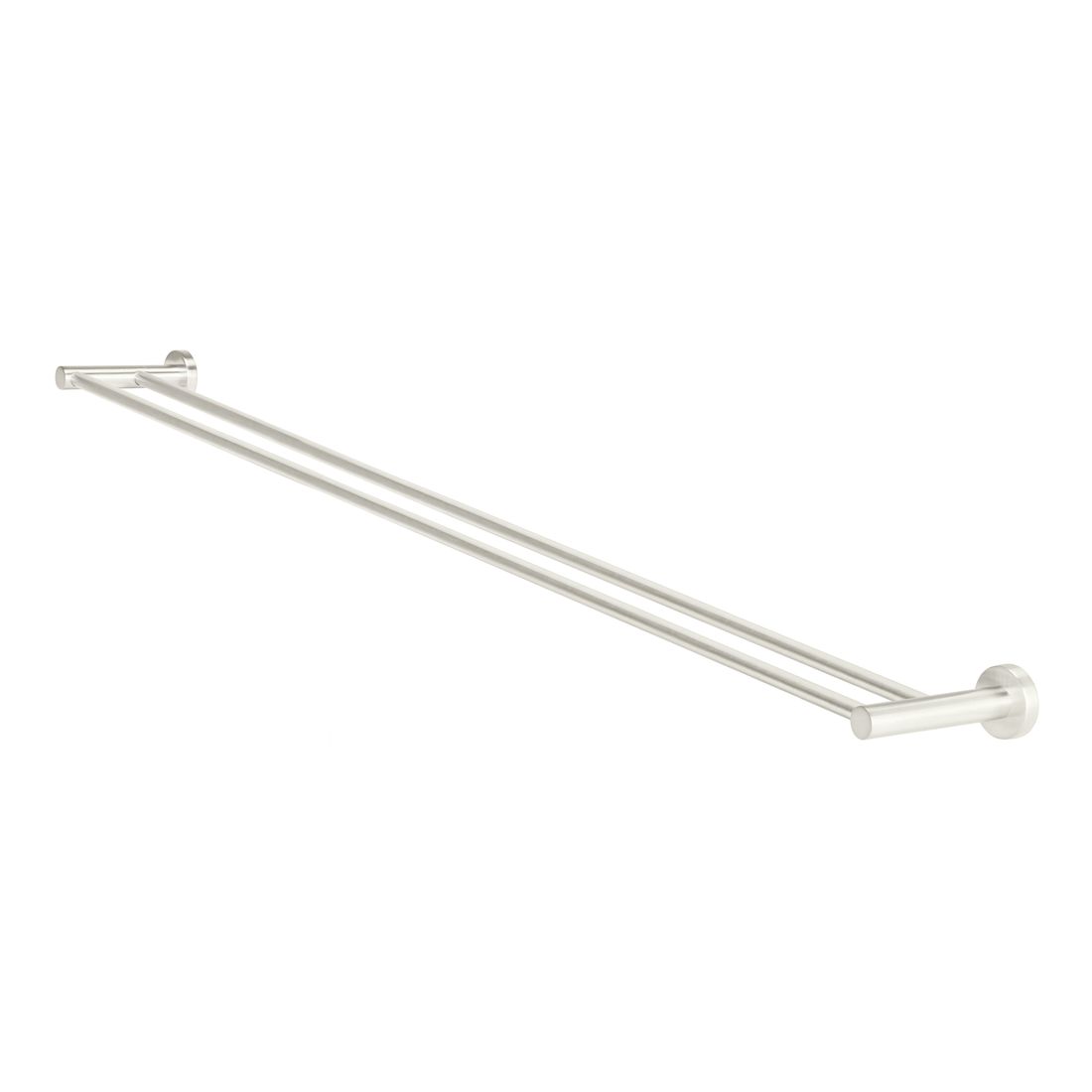 Round Double Towel Rail 900mm Brushed Nickel