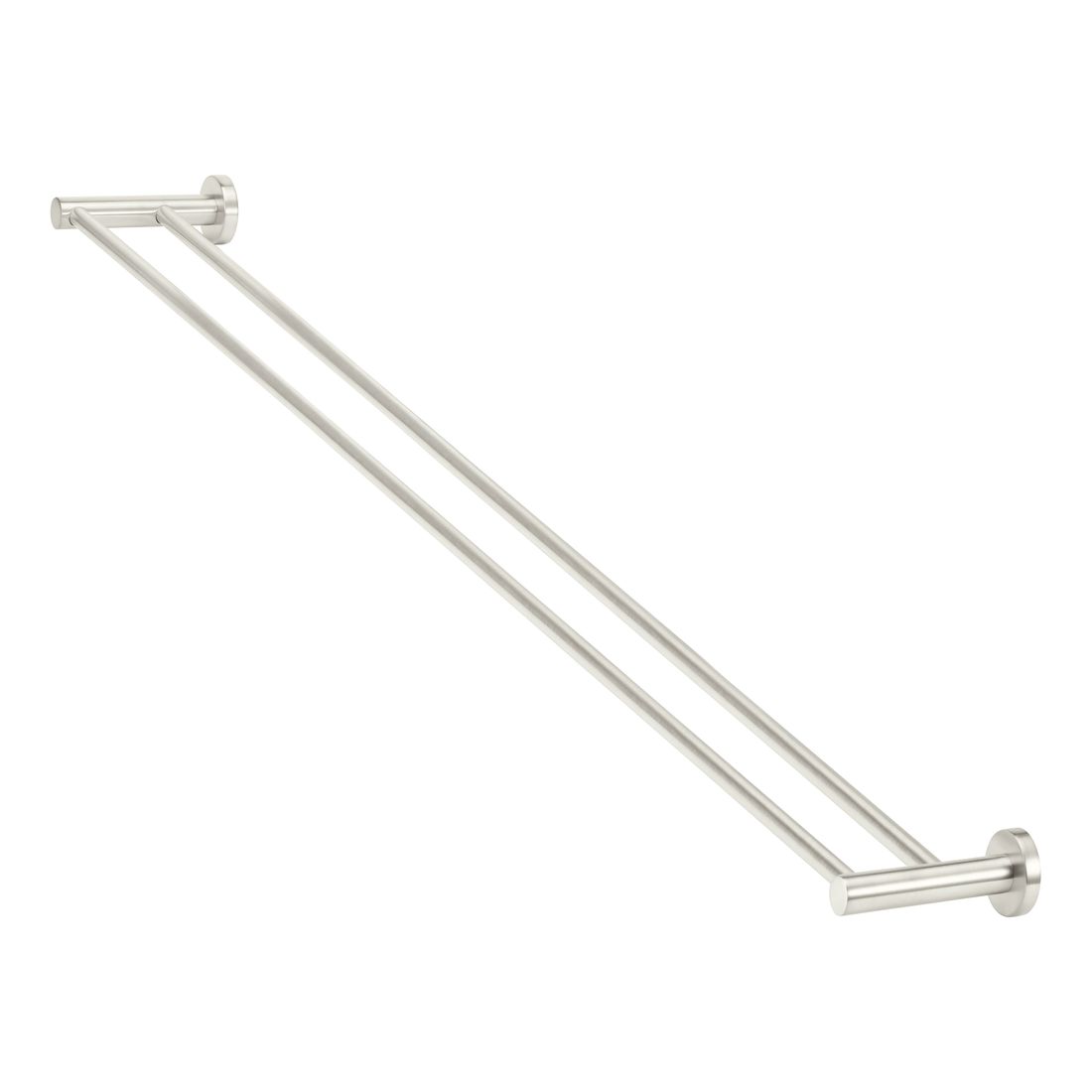 Round Double Towel Rail 900mm Brushed Nickel