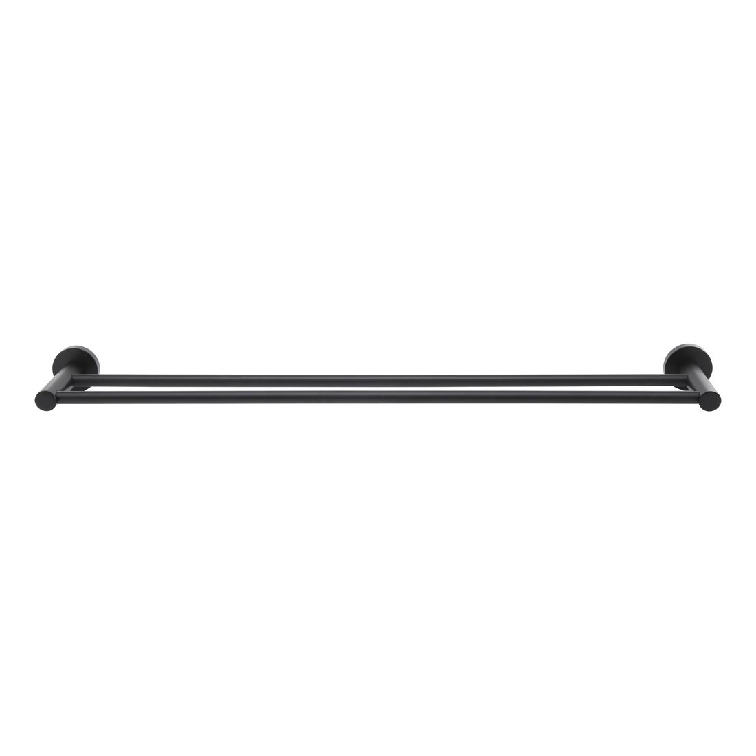 Round Double Towel Rail 600mm Matte Black