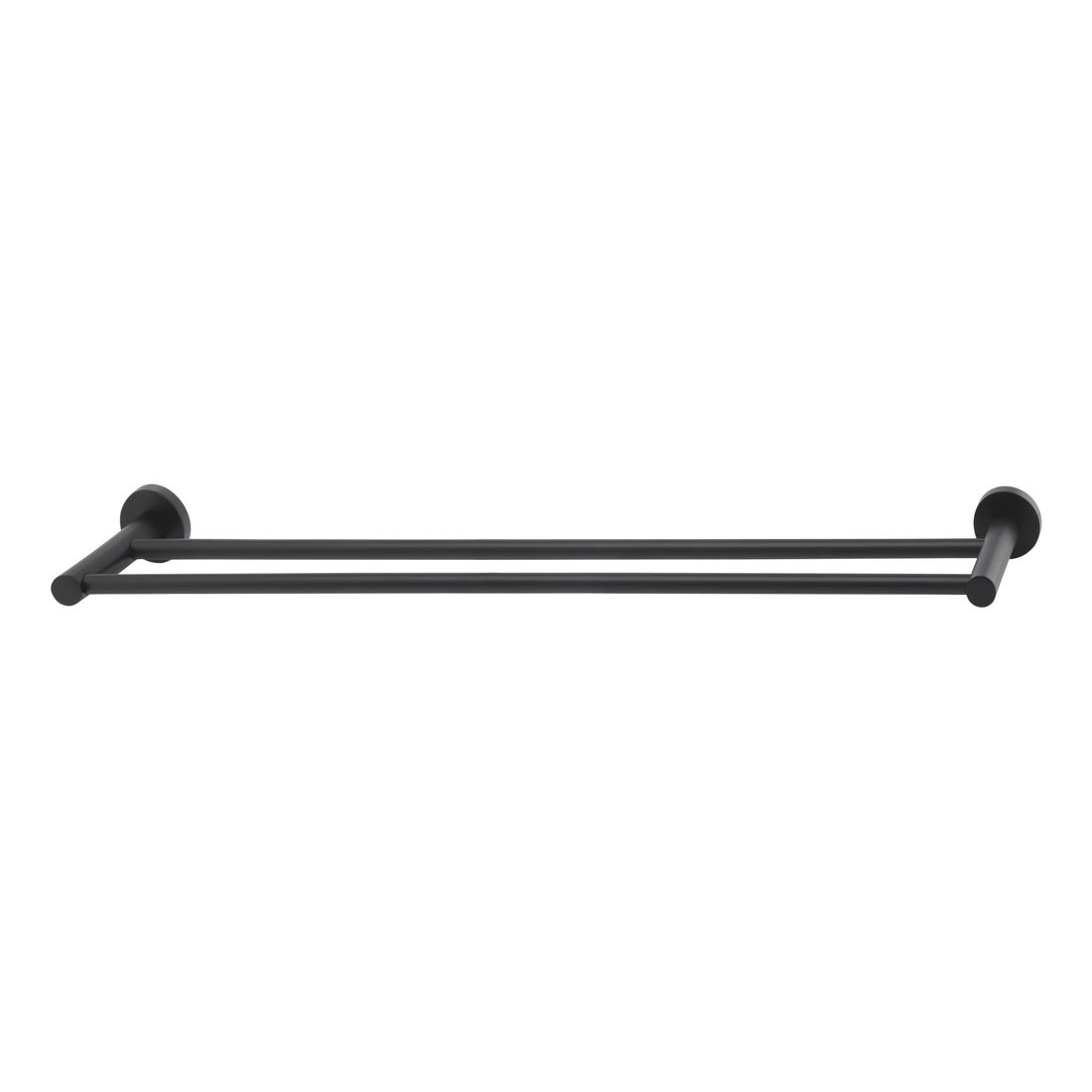 Round Double Towel Rail 600mm Matte Black