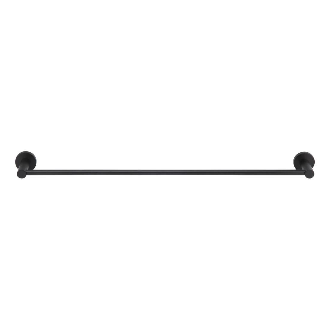 Round Single Towel Rail 600mm Matte Black