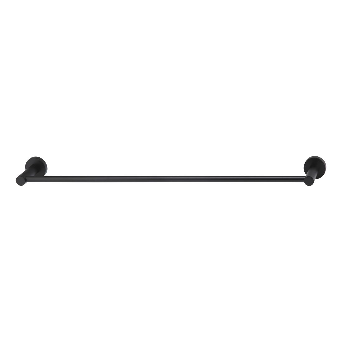 Round Single Towel Rail 600mm Matte Black