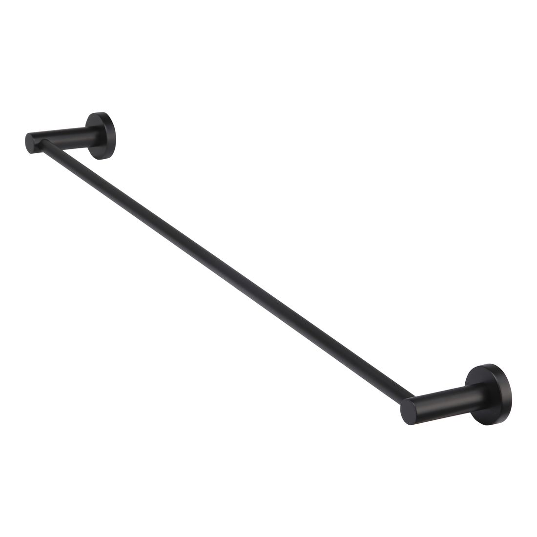 Round Single Towel Rail 600mm Matte Black