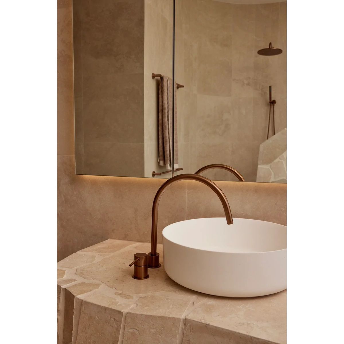 Round High-Rise Swivel Hob Spout , Lustre Bronze