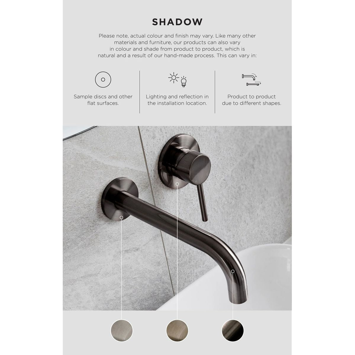 Round Deck Mounted Spout, Shadow Gunmetal