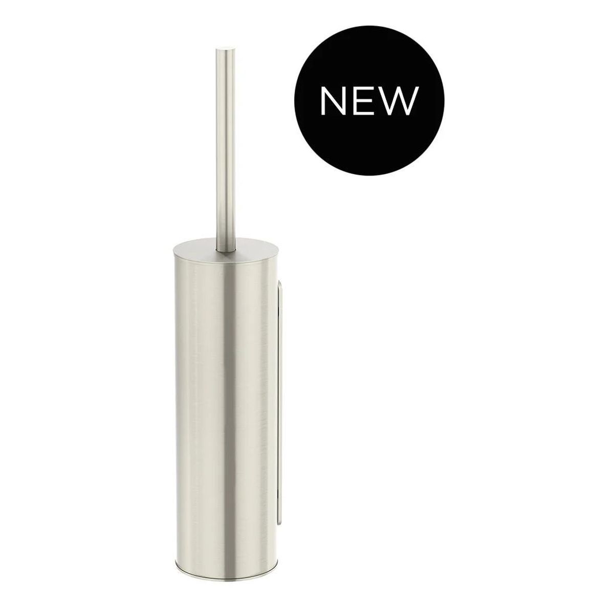 Round Toilet Brush & Holder , Brushed Nickel