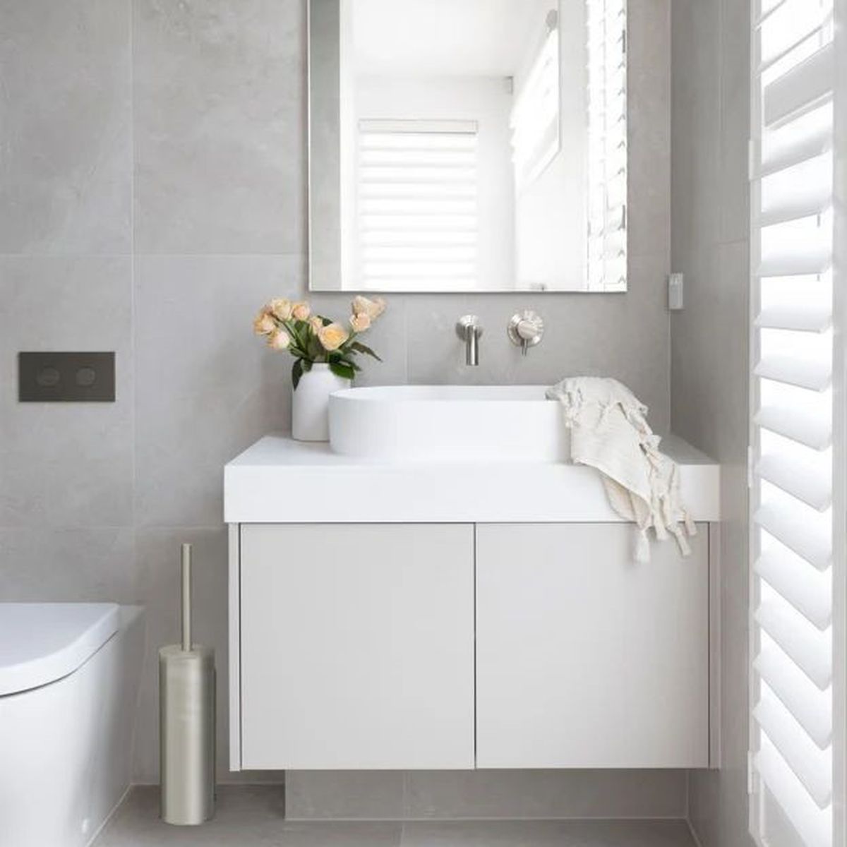 Round Toilet Brush & Holder , Brushed Nickel