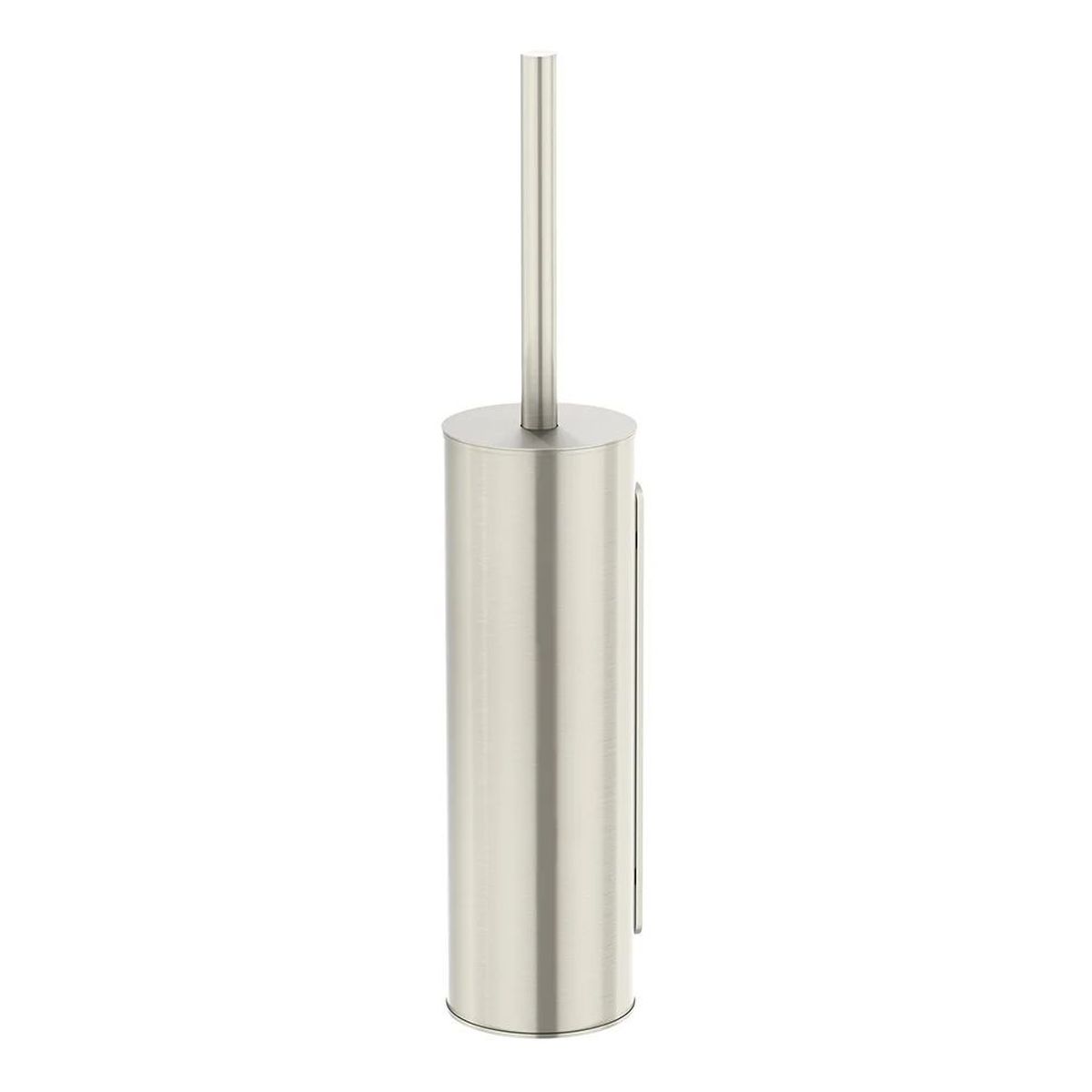 Round Toilet Brush & Holder , Brushed Nickel