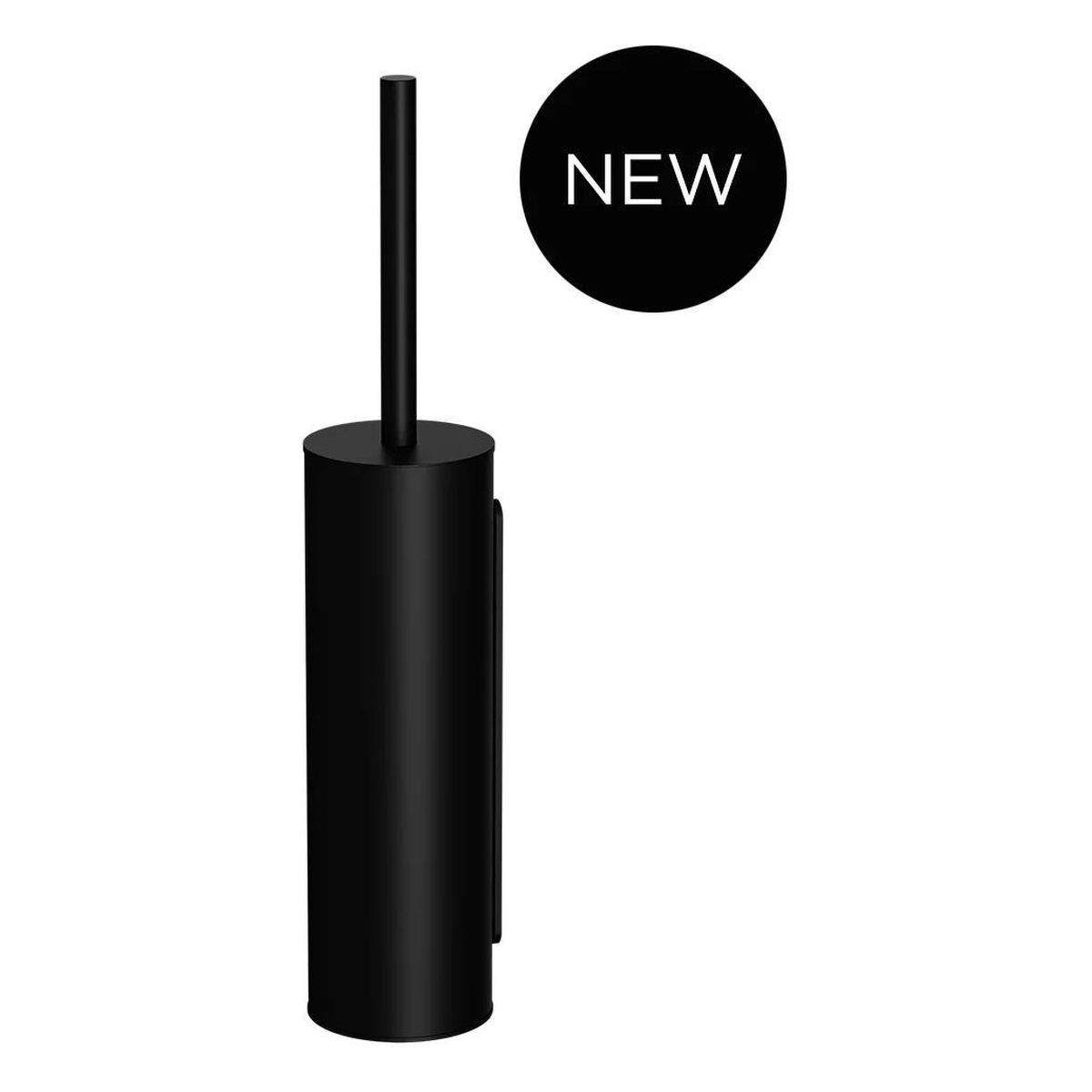 Round Toilet Brush & Holder , Matte Black
