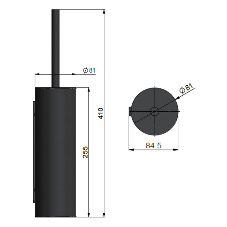 Round Toilet Brush & Holder, Chrome
