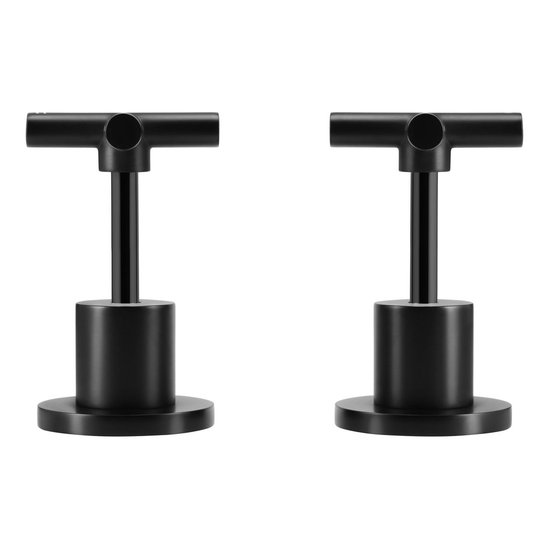 Cross Handle Jumper Valve Wall Top Assemblies Matte Black