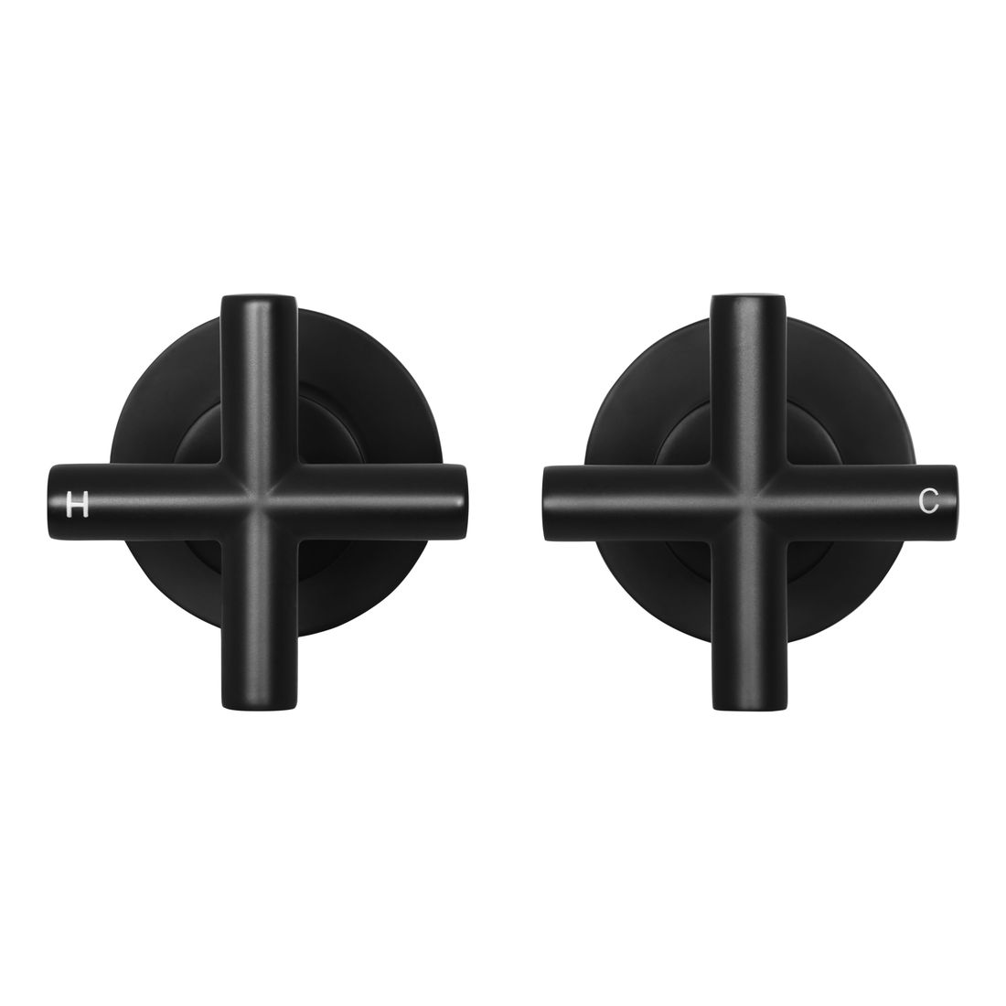 Cross Handle Jumper Valve Wall Top Assemblies Matte Black