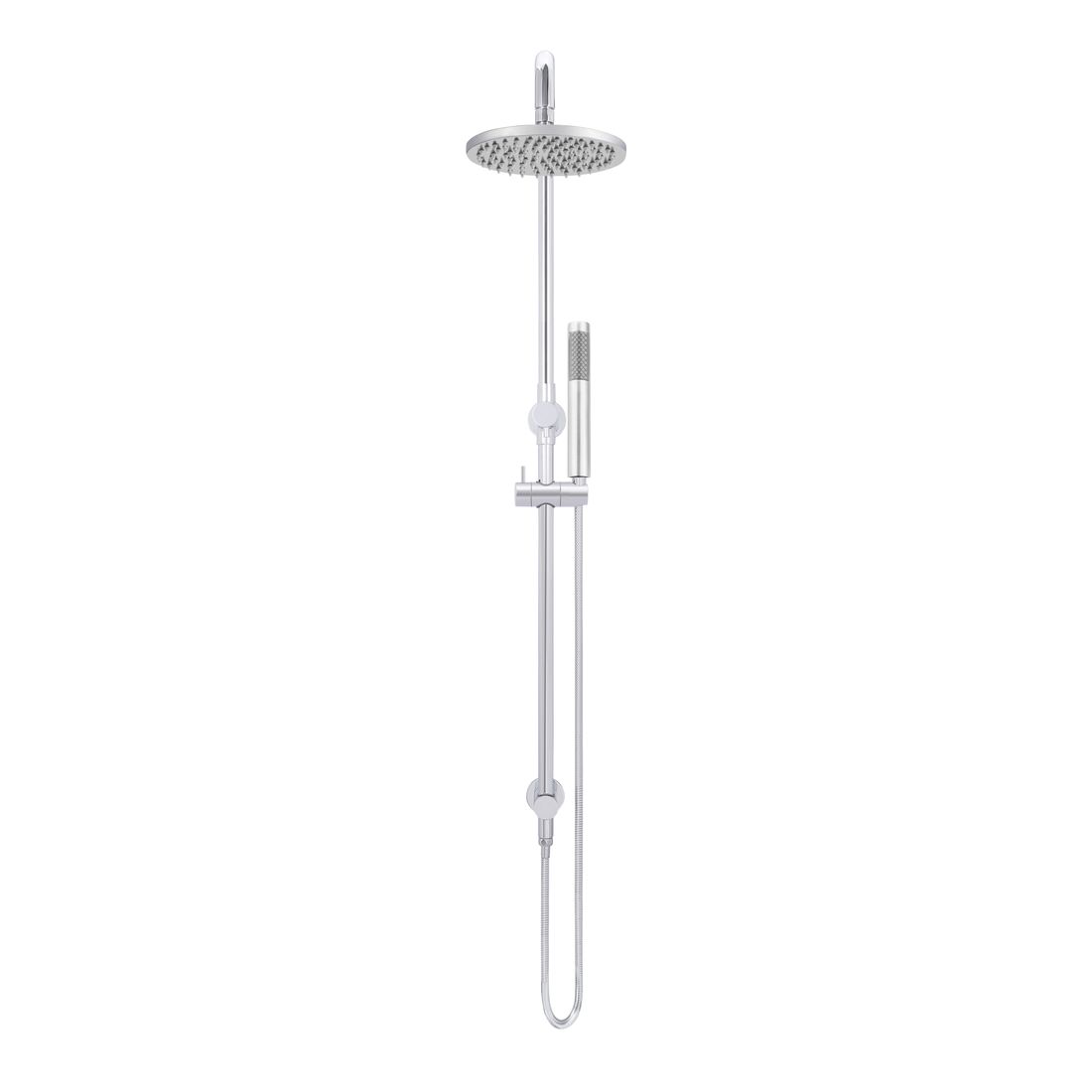 Round Combination Shower Rail 200mm Rose, Single Function Hand Shower Chrome