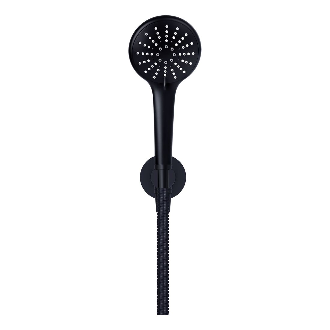 Round Hand Shower on Fixed Bracket MZ08 Matte Black