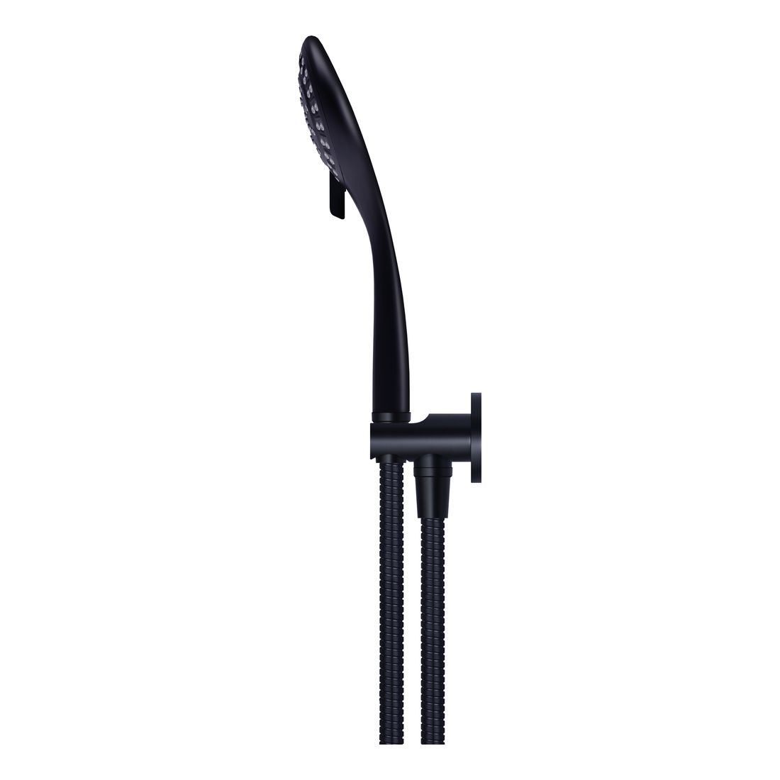 Round Hand Shower on Fixed Bracket MZ08 Matte Black