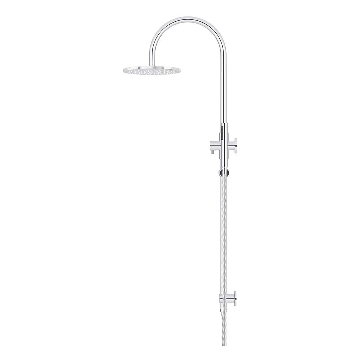 200mm Round Overhead Shower Set, Single Function Hand Shower, Chrome