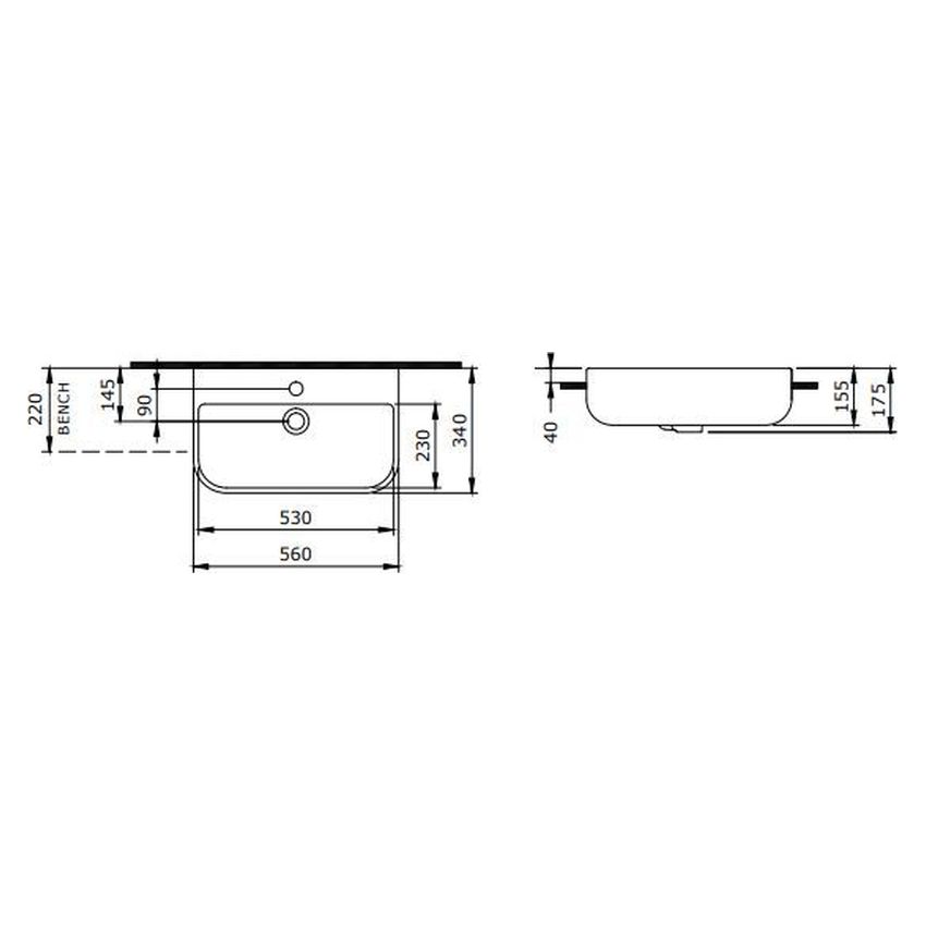 Narva 56X34 Semi Recessed Basin