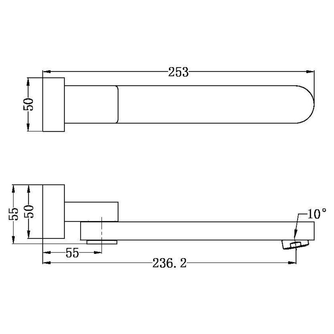 Bianca Swivel Bath Spout Only -  Chrome