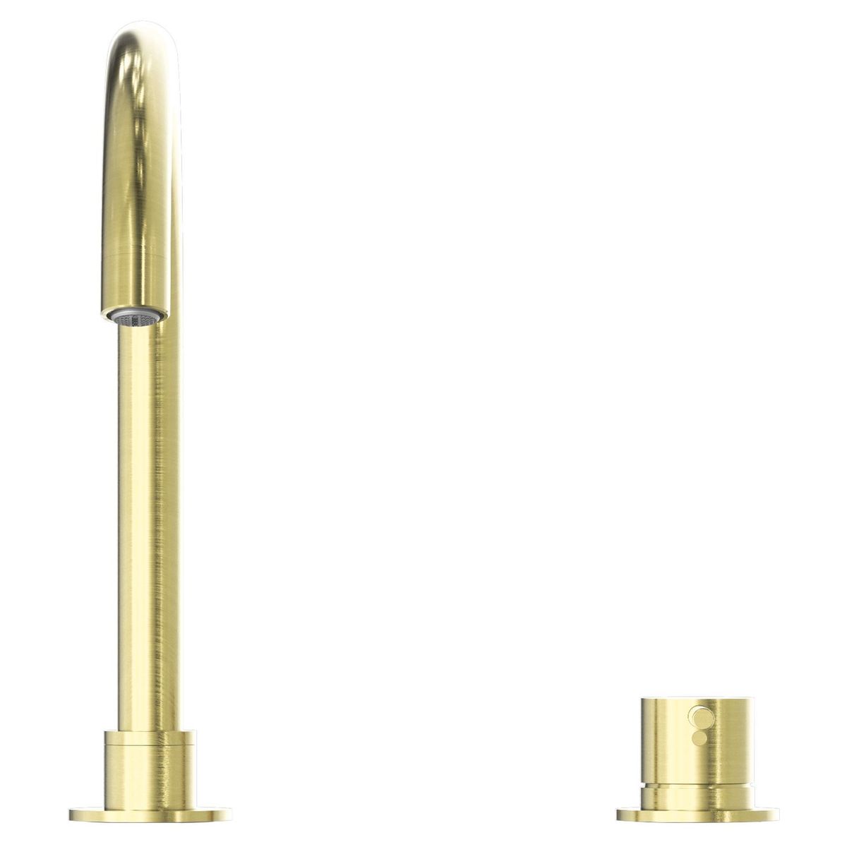Mecca Hob Basin Mixer Round Spout - Brushed Gold