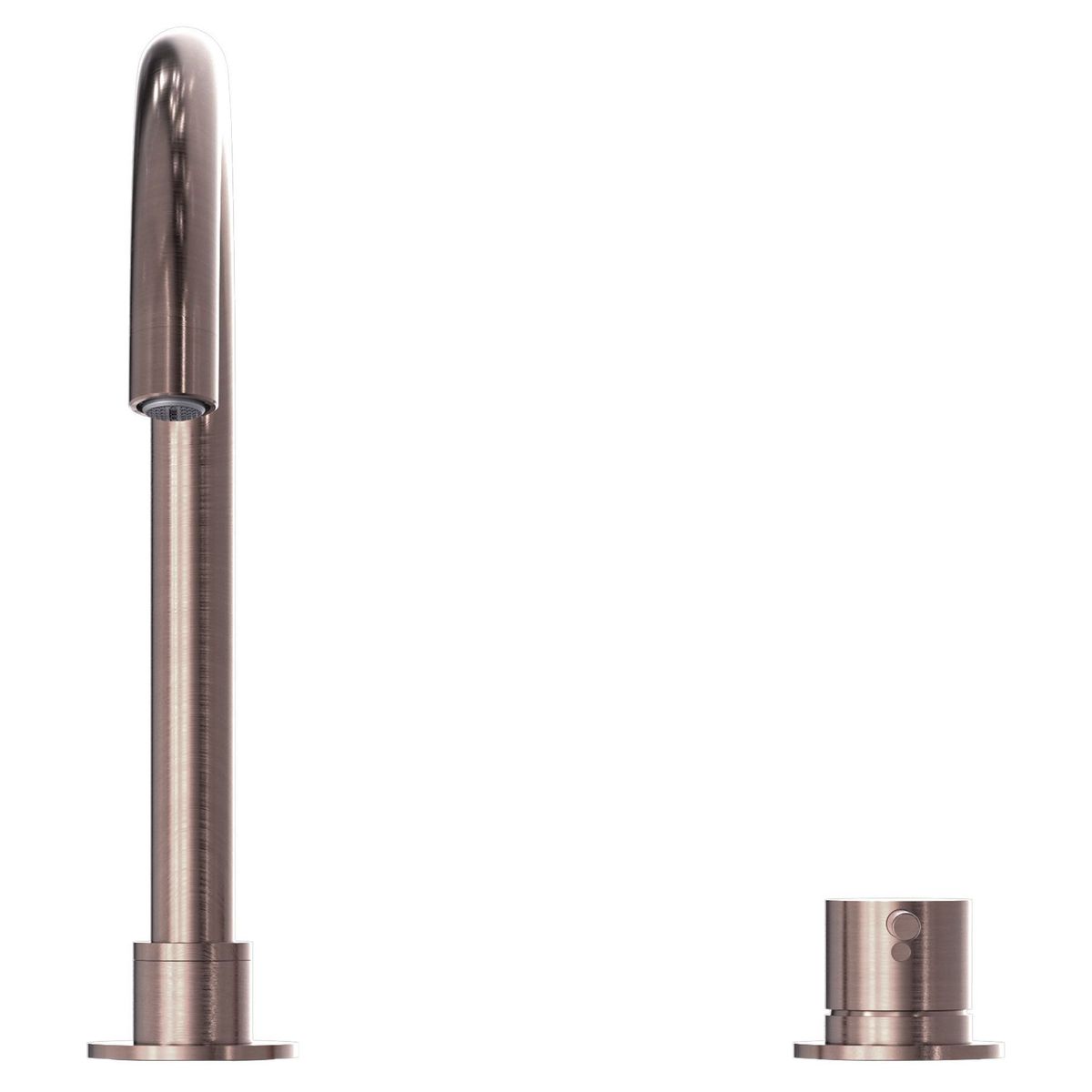 Mecca Hob Basin Mixer Round Spout - Brushed Bronze