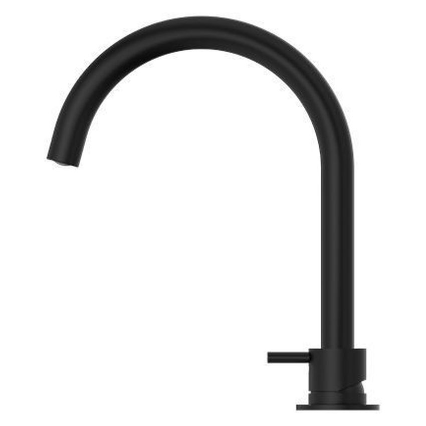 Mecca Hob Basin Mixer Round Spout - Matte Black