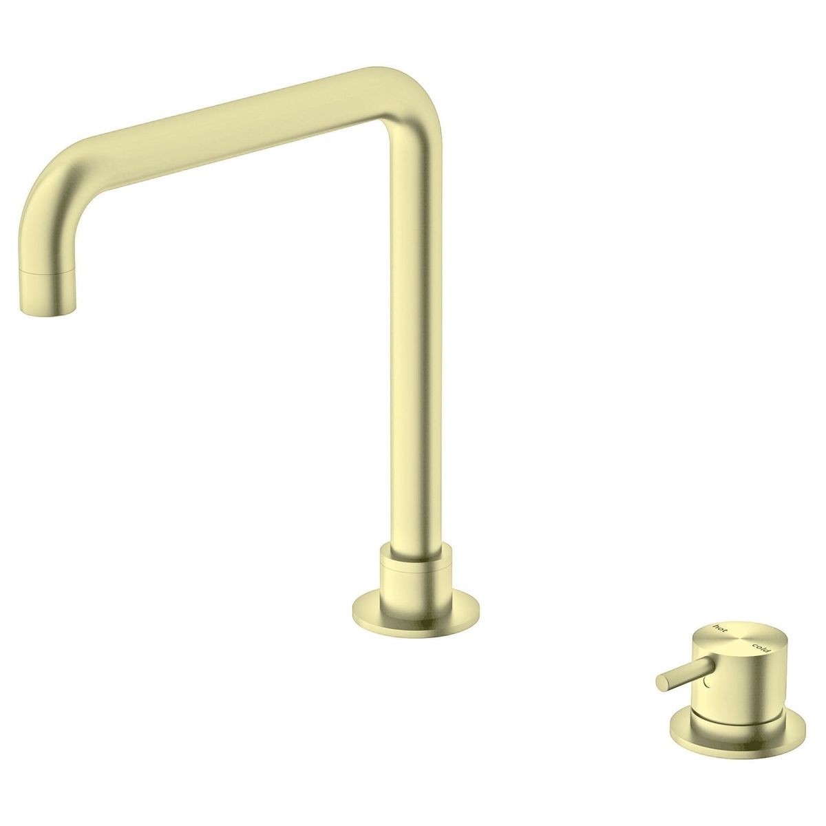Mecca Hob Basin Mixer Square Spout - Brushed Gold
