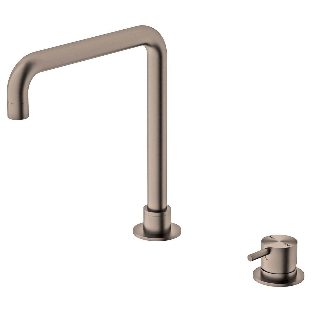 Mecca Hob Basin Mixer Square Spout - Brushed Bronze