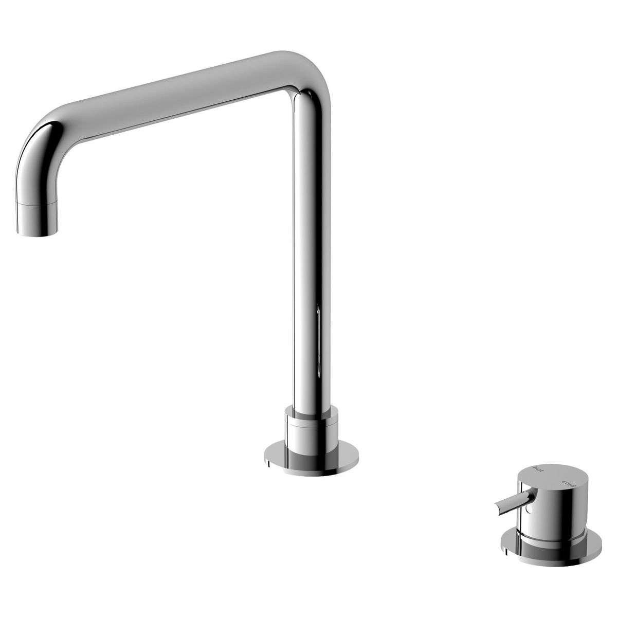 Mecca Hob Basin Mixer Square Spout - Chrome
