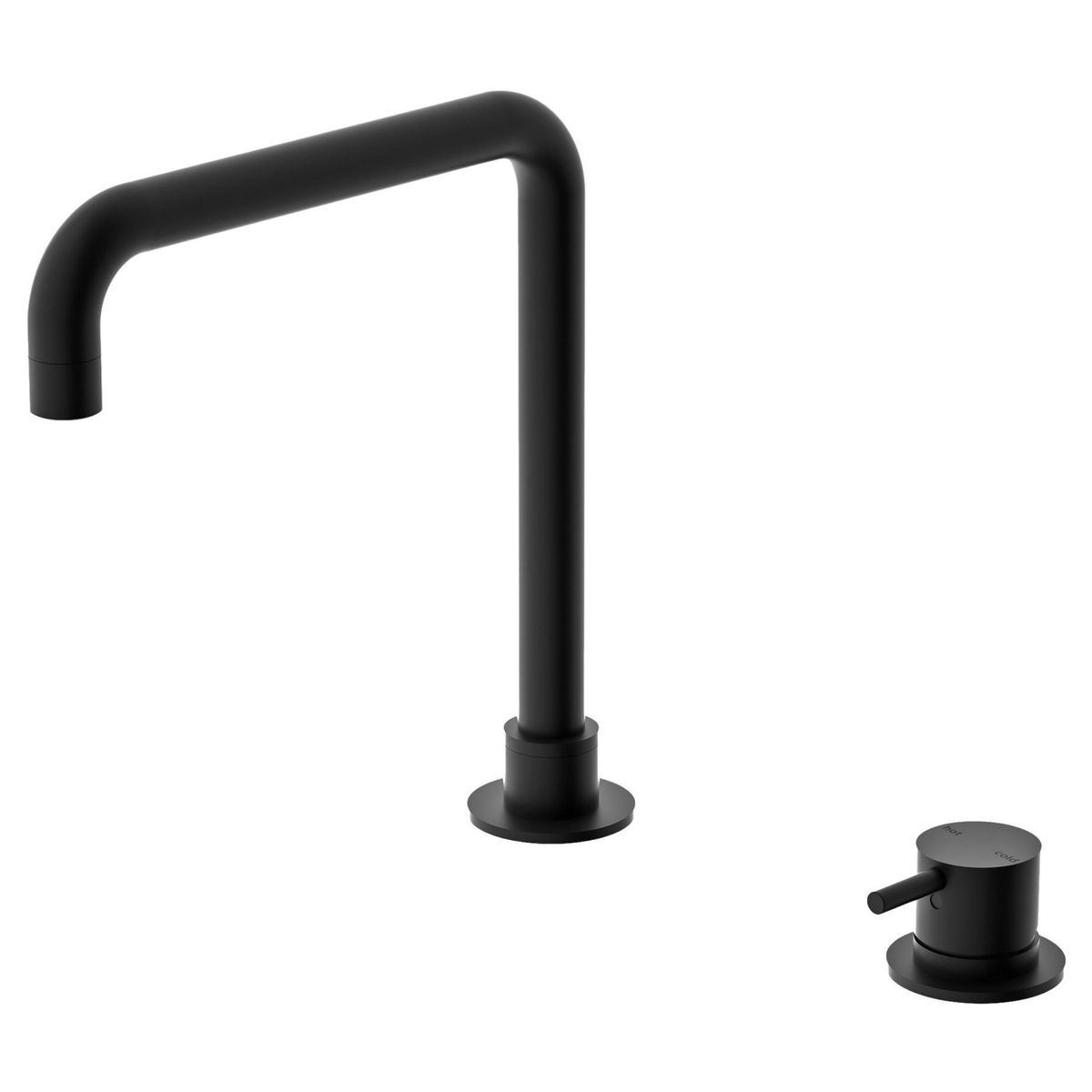 Mecca Hob Basin Mixer Square Spout - Matte Black