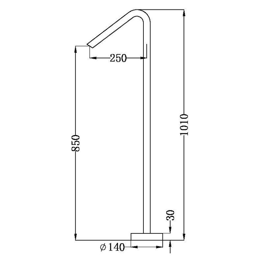 Mecca Floor Standing Bath Spout Only - Graphite