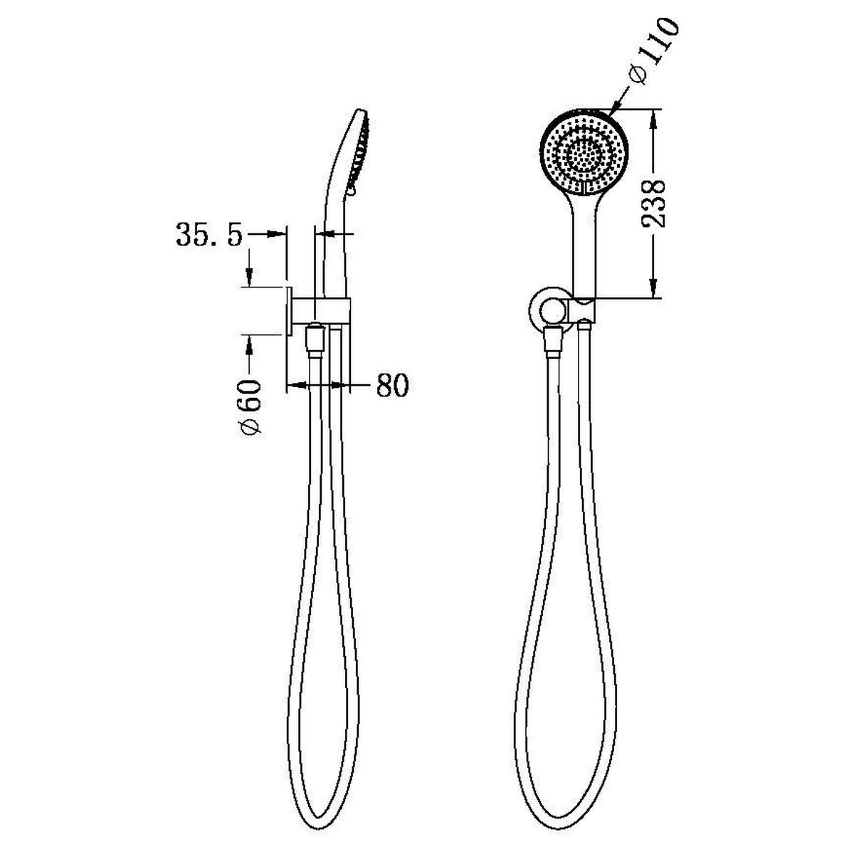 Mecca Hand Hold Shower With Air Shower - Brushed Nickel