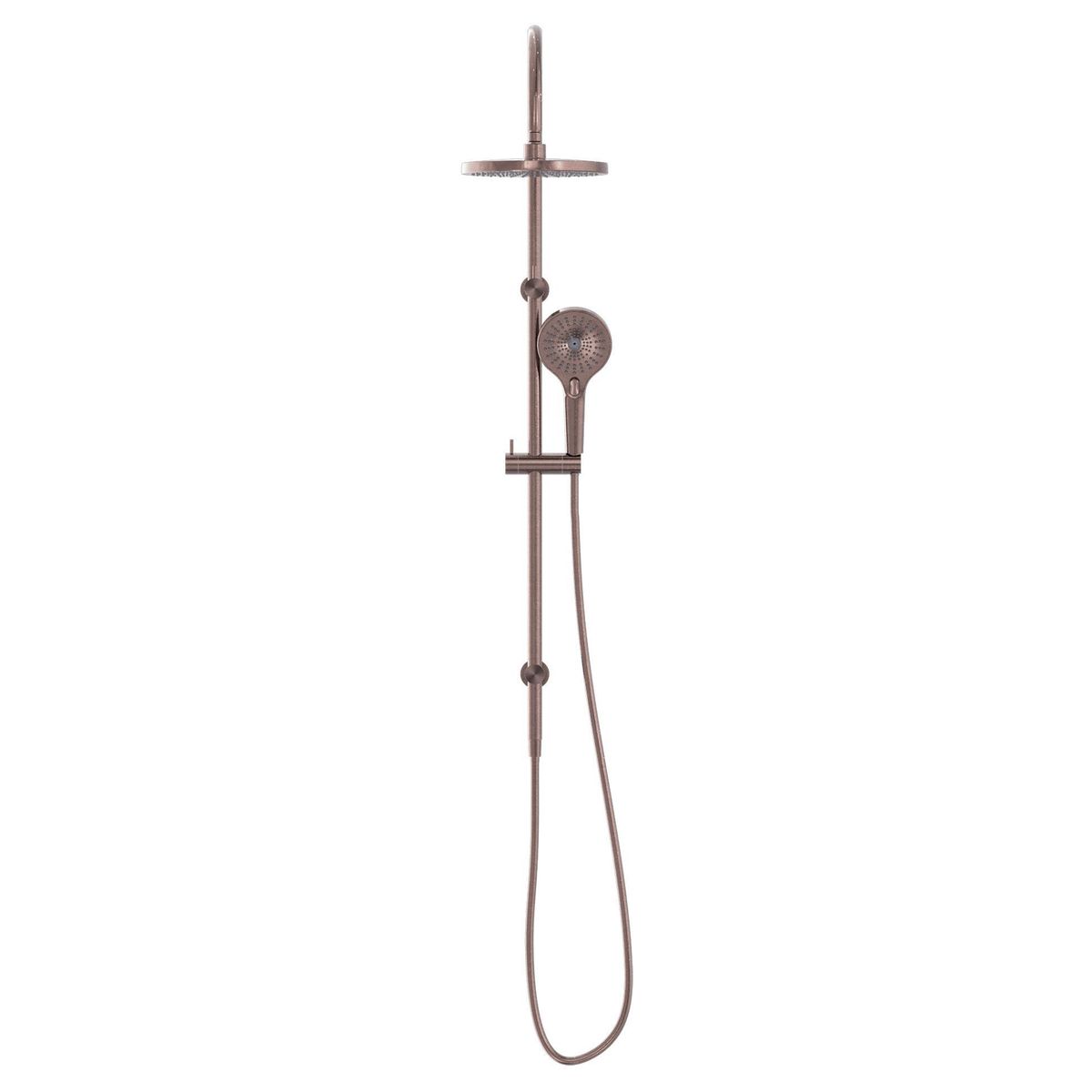 Mecca Twin Shower With Shower - Brushed Bronze