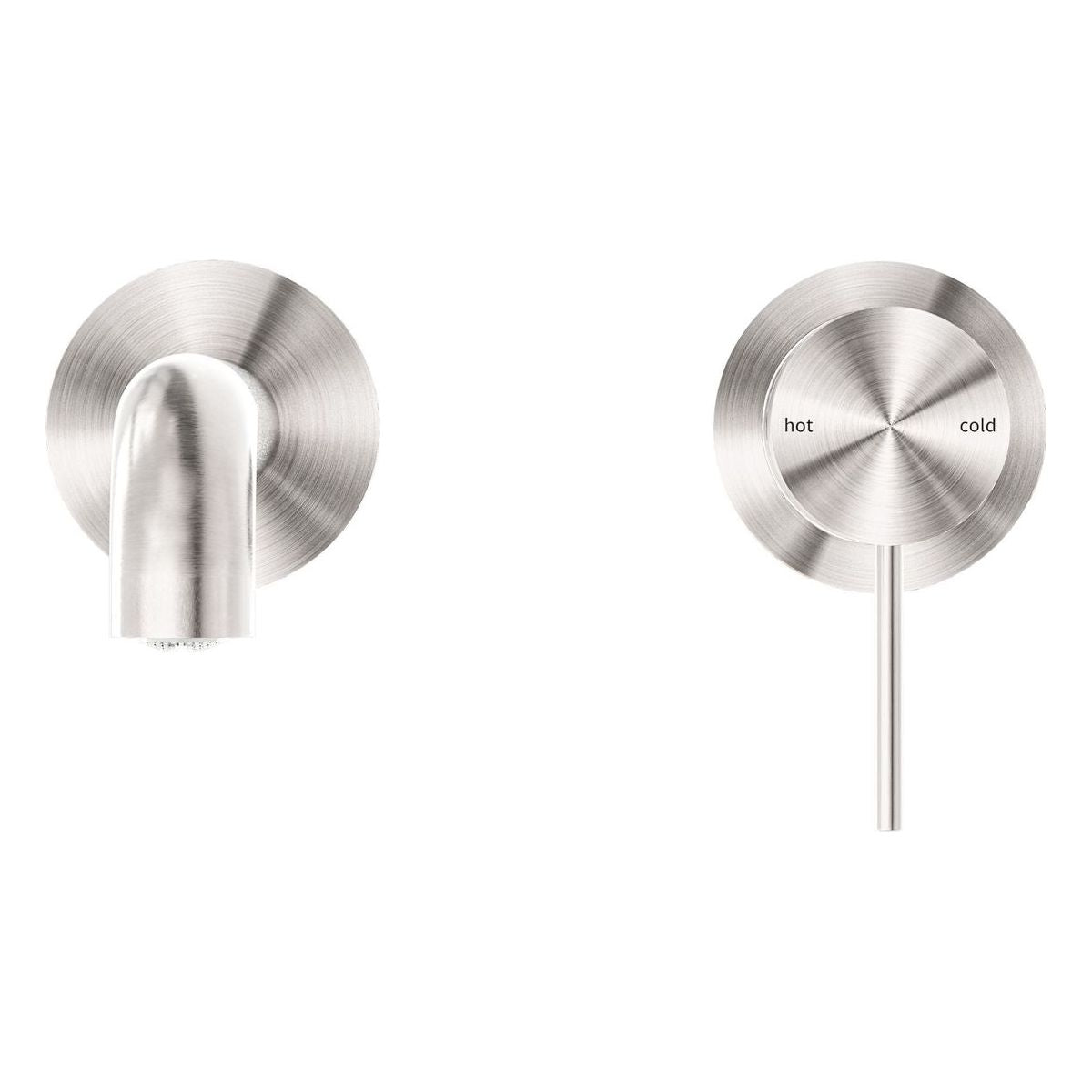 Mecca Wall Basin/Bath Mixer Separate Back Plate 120mm in Brushed Nickel