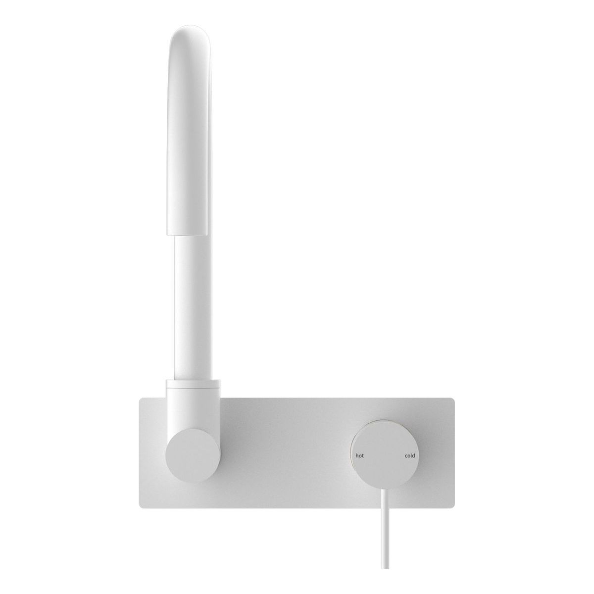 Mecca Wall Basin/Bath Mixer Swivel Spout in Matte White