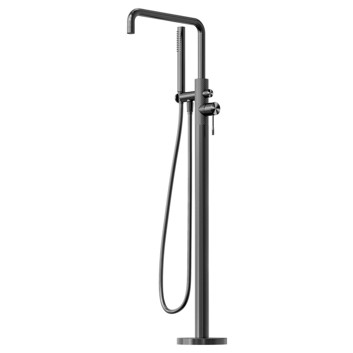 Opal Freestanding Bath Mixer With Hand Shower - Graphite