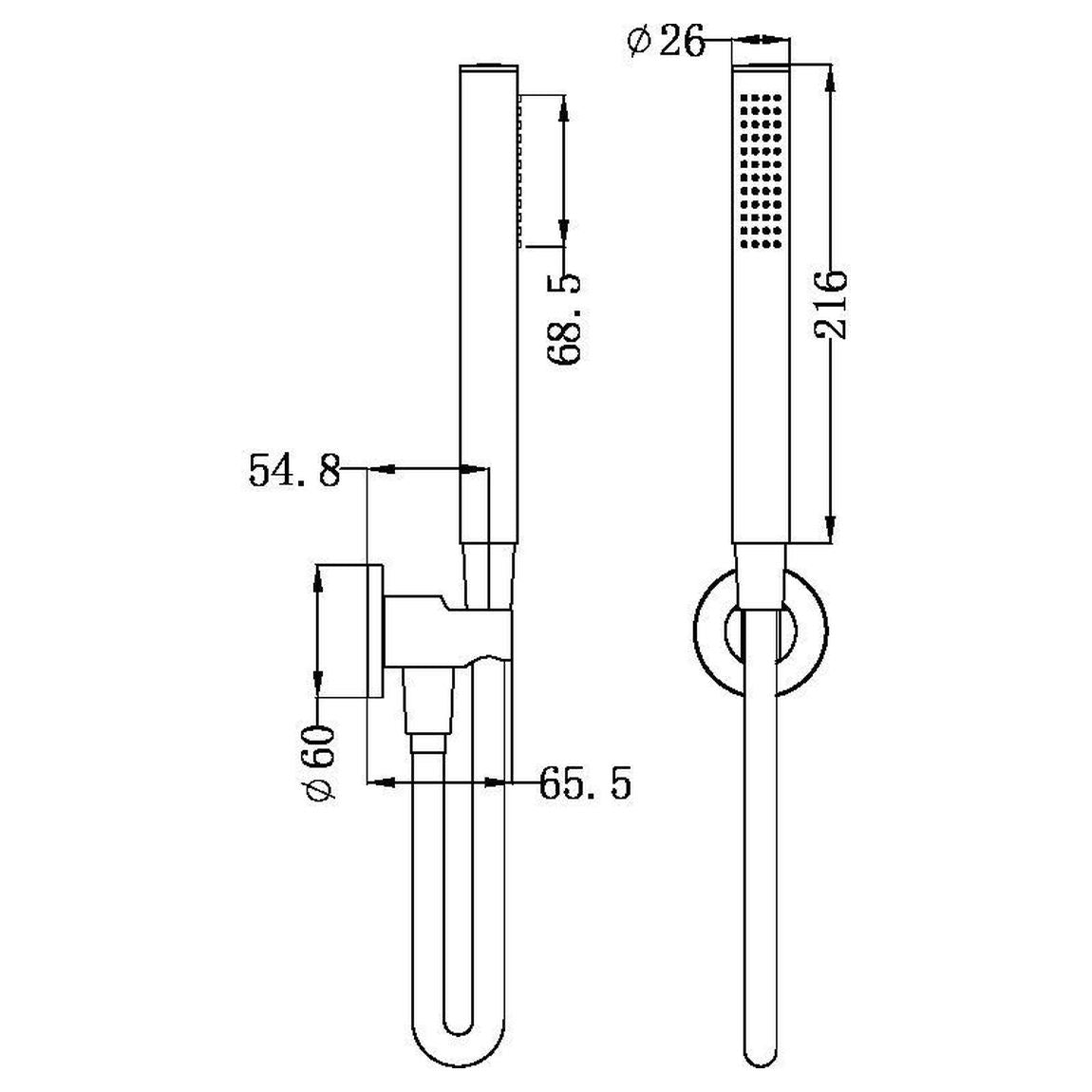 Round Hand Held Shower Bracket - Brushed Nickel
