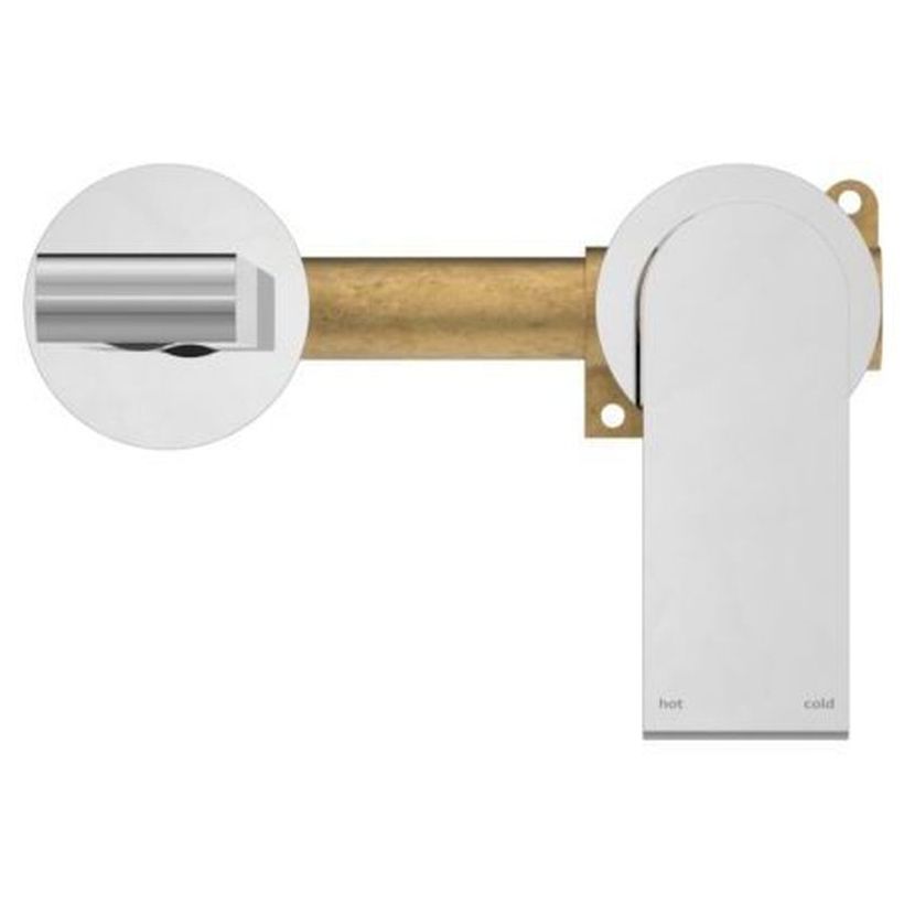 Bianca Wall Basin/Bath Mixer Separate Back Plate 230mm - Chrome