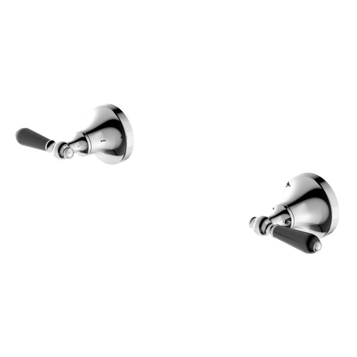 York Wall Top Assemblies With Black Porcelain Lever - Chrome