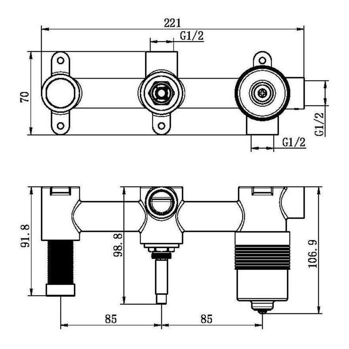 Premium 35mm Universal Shower System Body Only