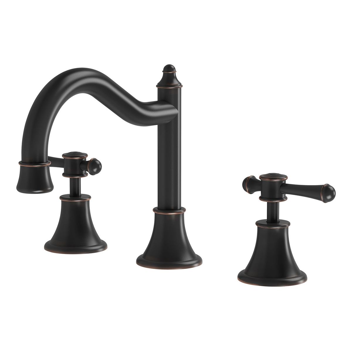 Nostalgia Lever Basin Set Shepherds Crook - Antique Black