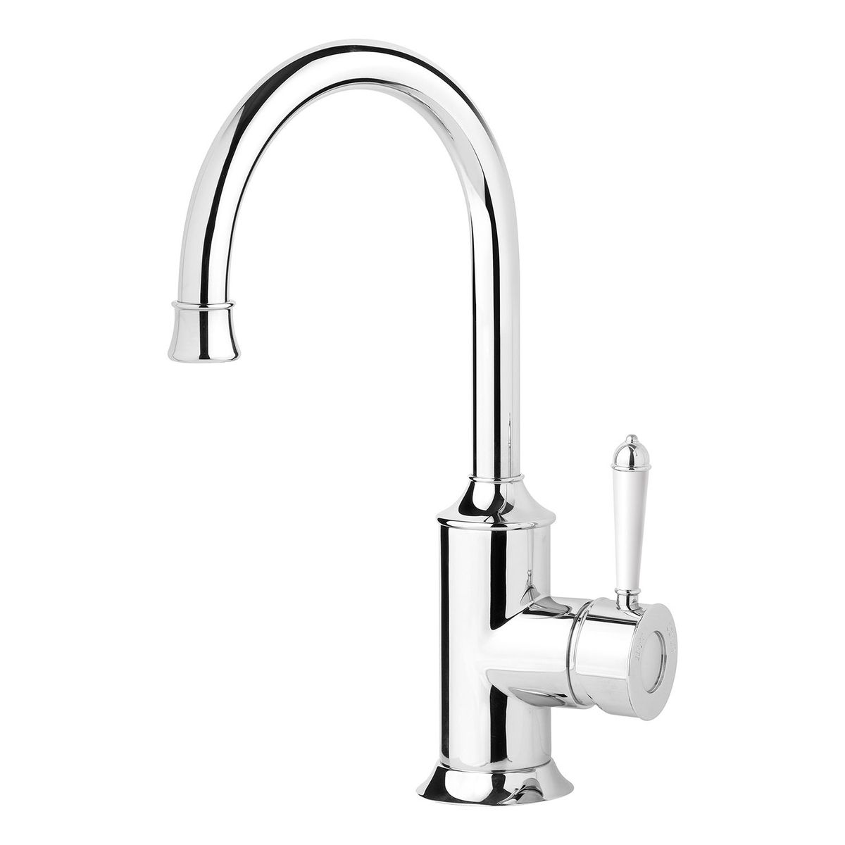 Nostalgia Sink Mixer 160mm Gooseneck - Chrome / Natural White