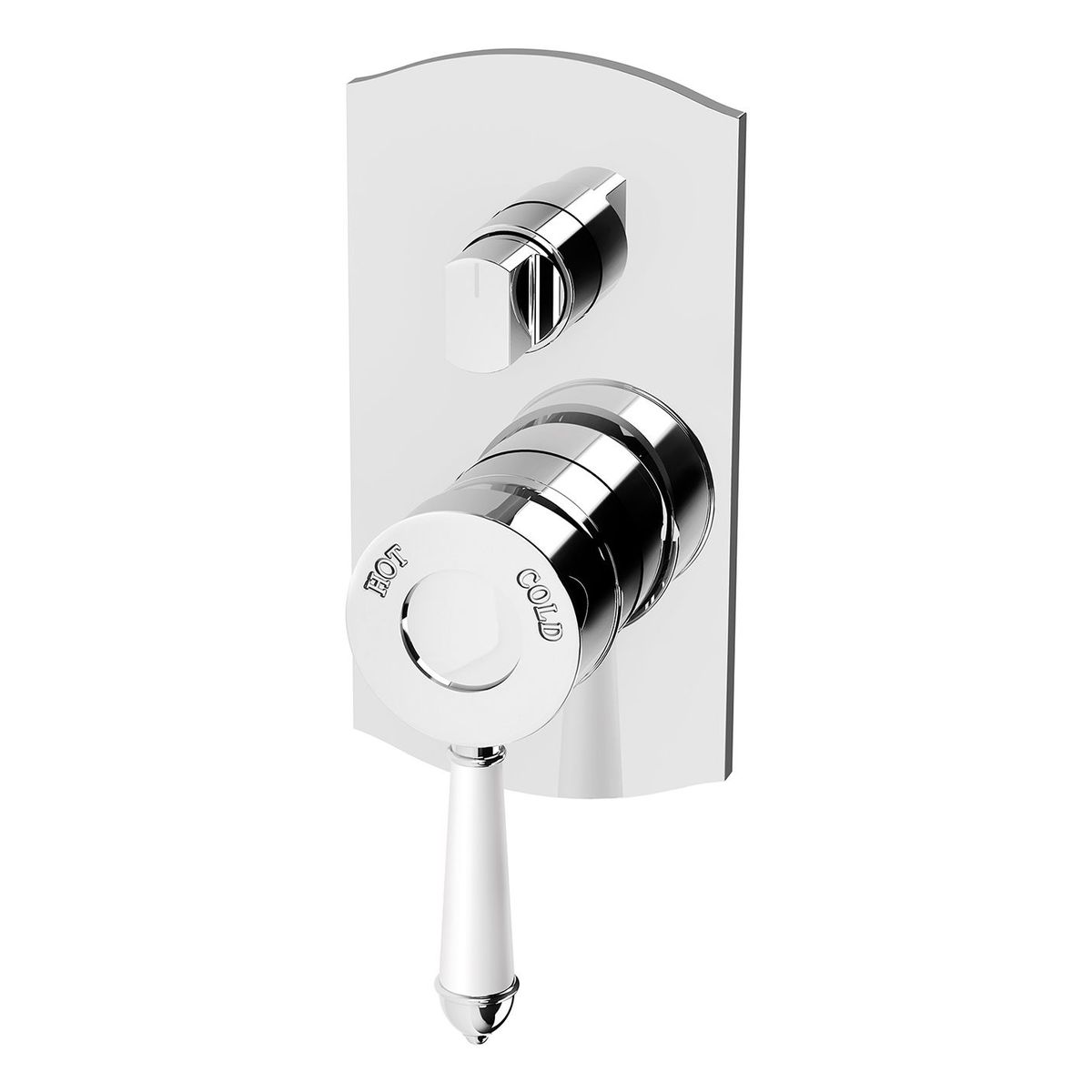 Nostalgia Shower / Bath Diverter Mixer - Chrome / Natural White